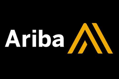 Ariba's logo on a black background.